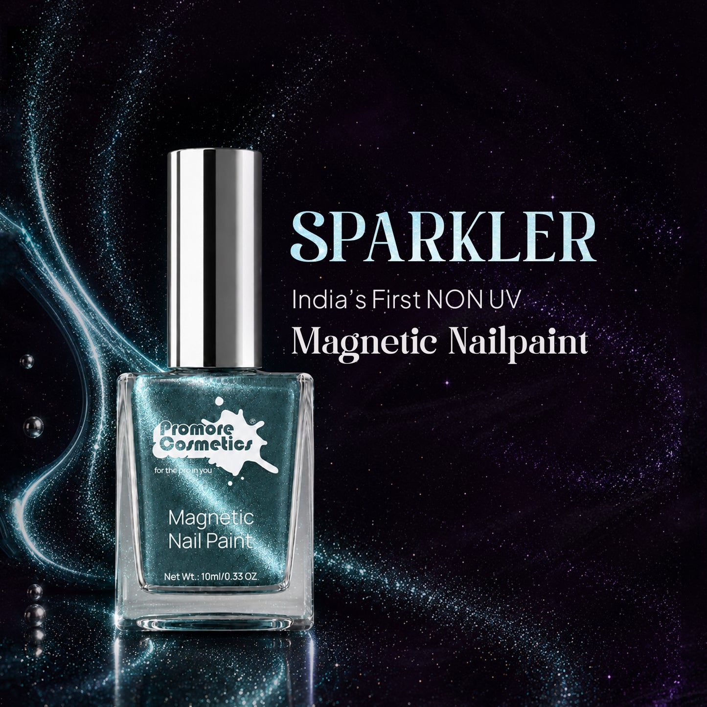 Arctic, the Promore Sparkler - Magnetic Nail Paint (Cat-Eye Effect, Non-UV, Quick-Dry)