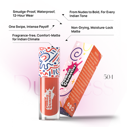 Duchess - Comfort Matte Liquid Lipstick (Alcohol-Free, Moisture Lock Formula)