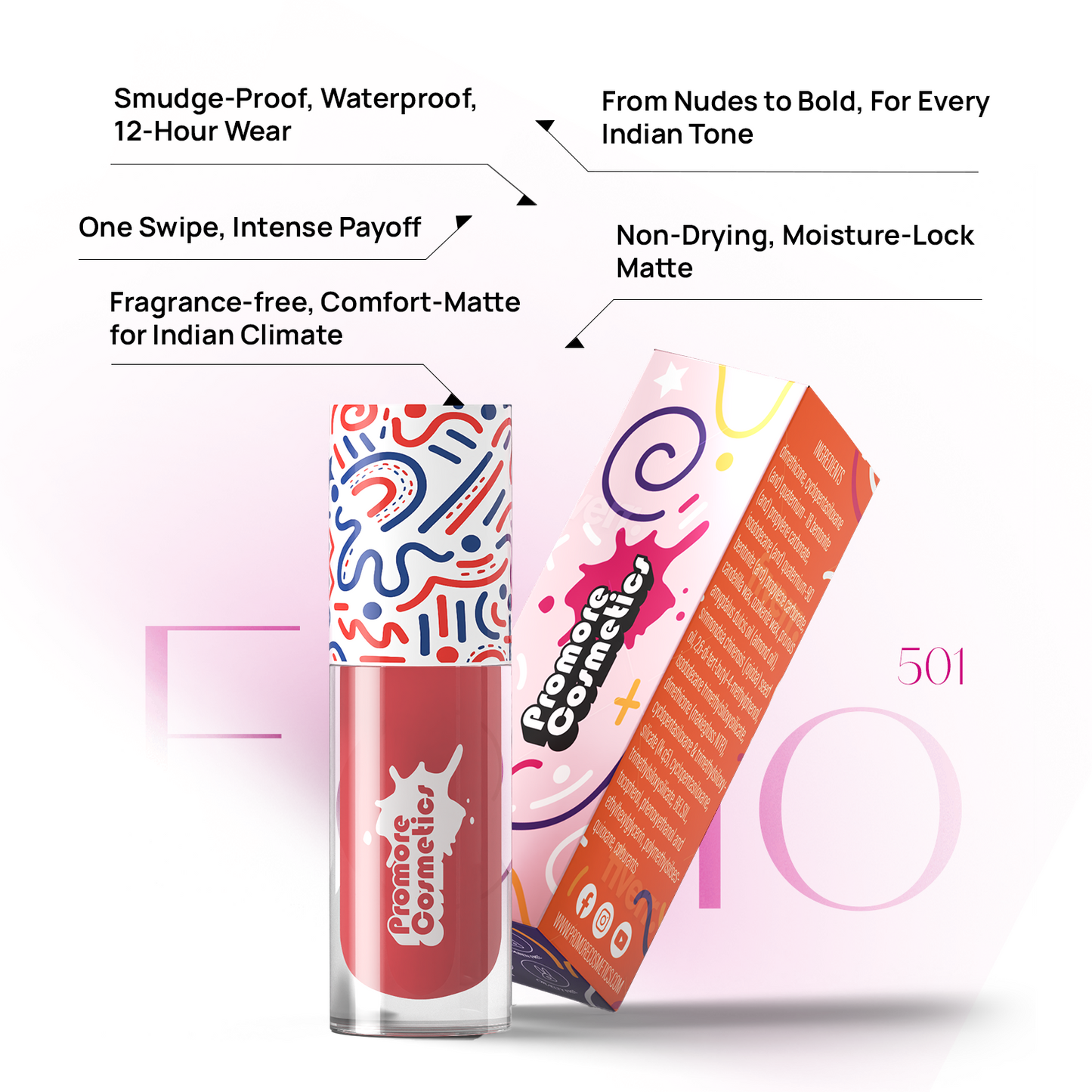 Echo - Comfort Matte Liquid Lipstick (Alcohol-Free, Moisture Lock Formula)