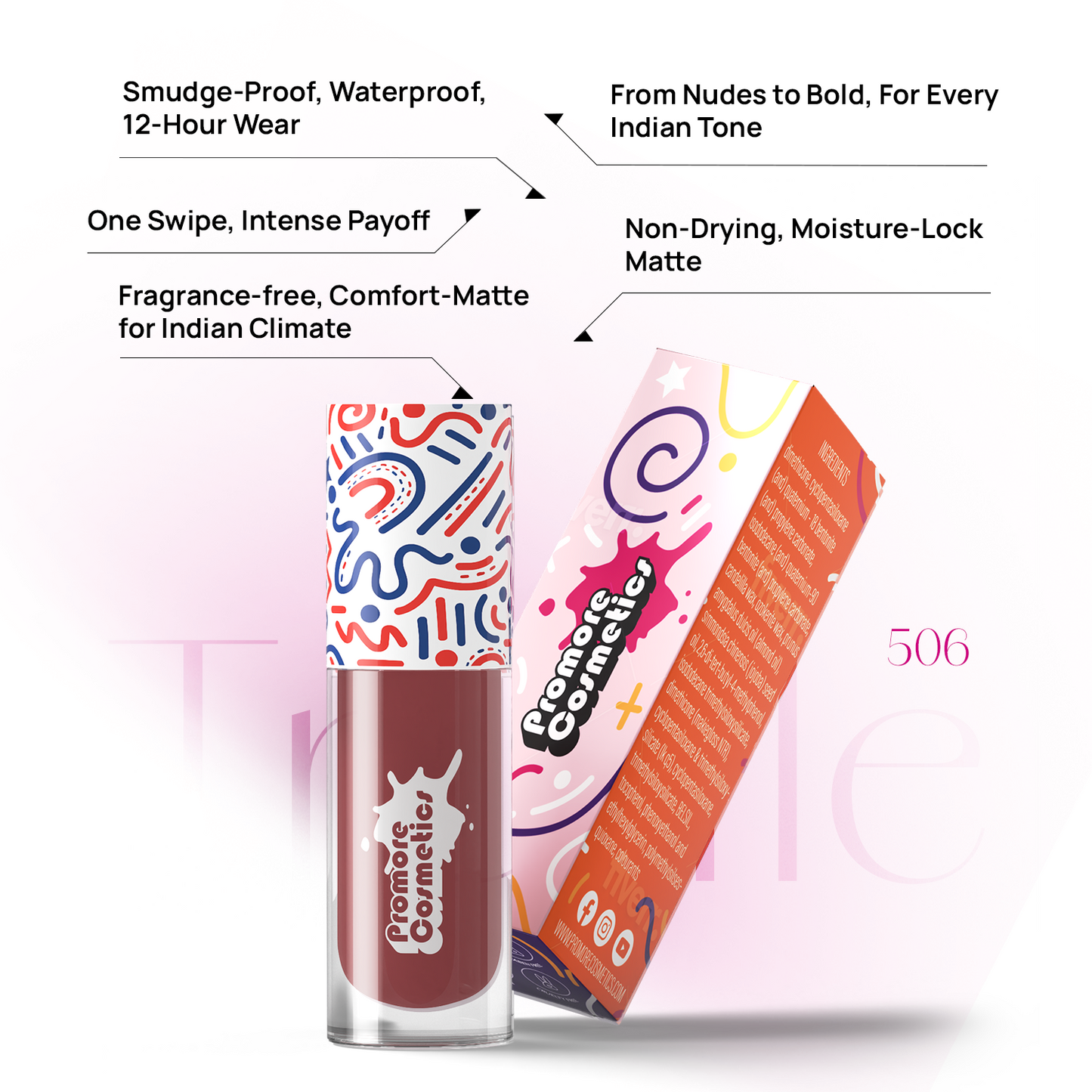 Truffle - Comfort Matte Liquid Lipstick (Alcohol-Free, Moisture Lock Formula)