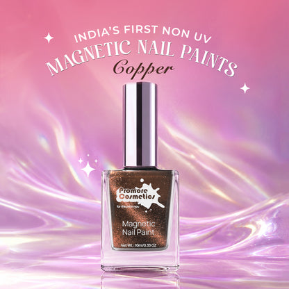 Copper, The Promore Silk Touch -  Magnetic Nail Paint (Cat-Eye Effect, Non-UV, Quick-Dry)