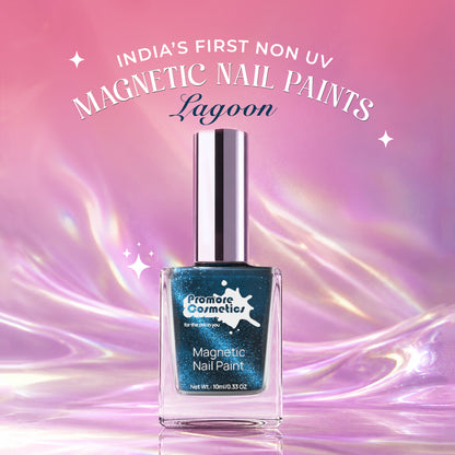 Lagoon, The Promore Silk Touch -  Magnetic Nail Paint (Cat-Eye Effect, Non-UV, Quick-Dry)