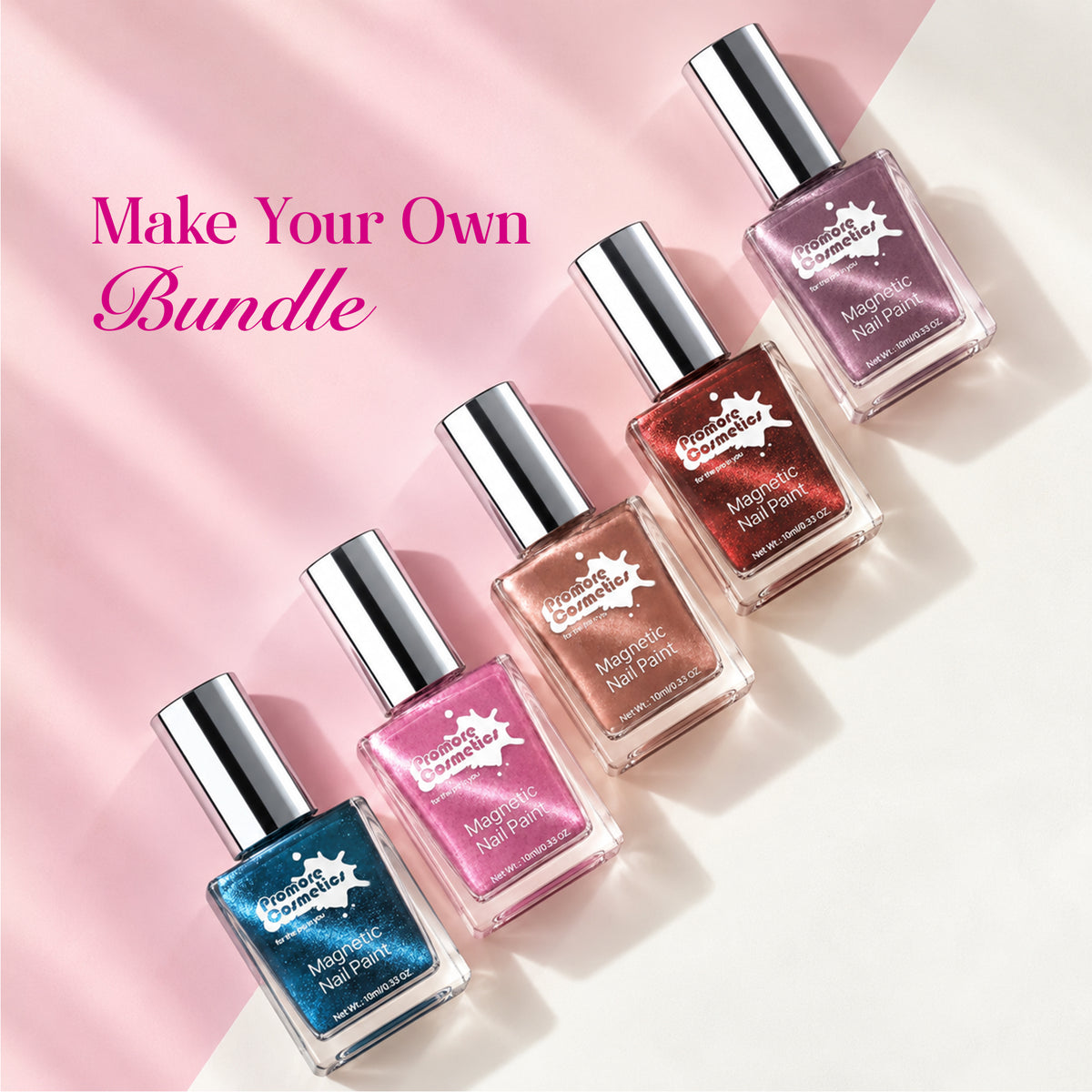 Make Your Own Bundle: Magnetic Shimmer Cat-Eye Nail Polish Set (Non-UV & Air Dry)