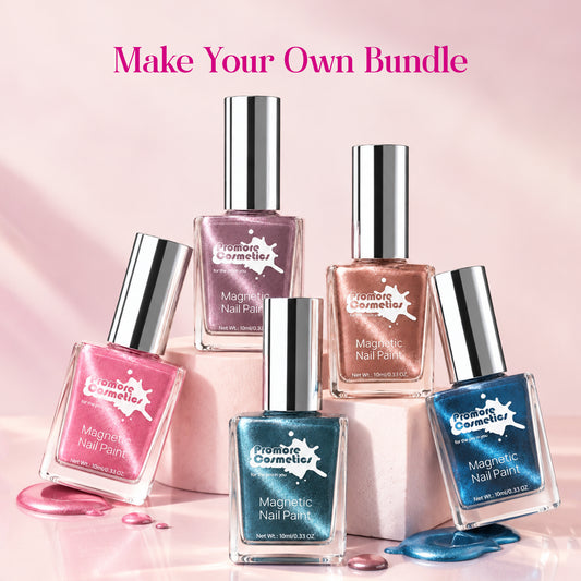 Make Your Own Bundle: Magnetic Shimmer Cat-Eye Nail Polish Set (Non-UV & Air Dry)