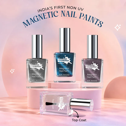 Saver Combo - Mercury, Lagoon, Lilac + Top coat (Cat-Eye Effect, Non-UV, Quick-Dry)