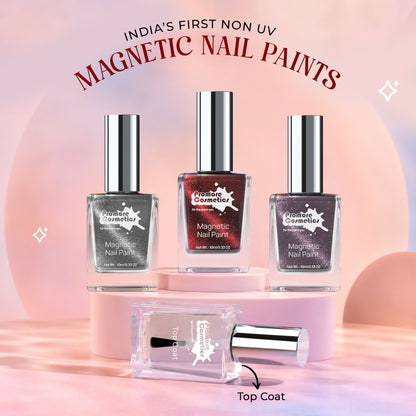 Saver Combo - Mercury, Ruby, Lilac + Top Coat (Cat-Eye Effect, Non-UV, Quick-Dry)