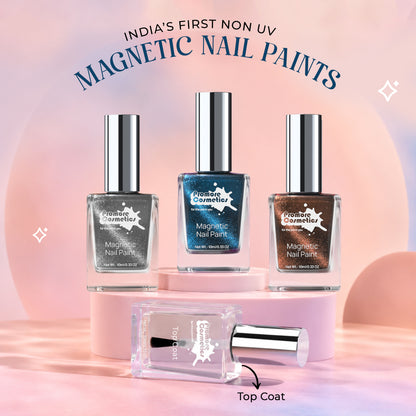 Saver Combo - Mercury, Lagoon, Copper + Top coat (Cat-Eye Effect, Non-UV, Quick-Dry)