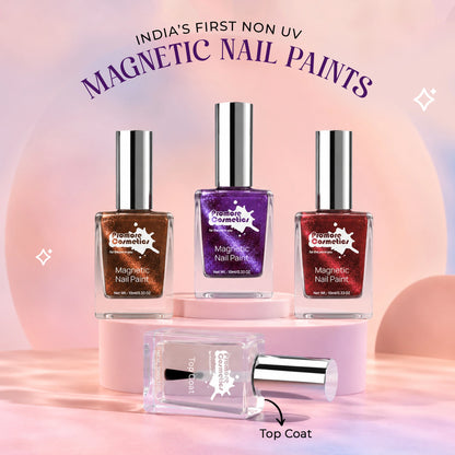 Saver Combo - Copper, Violet, Ruby + Top coat (Cat-Eye Effect, Non-UV, Quick-Dry)