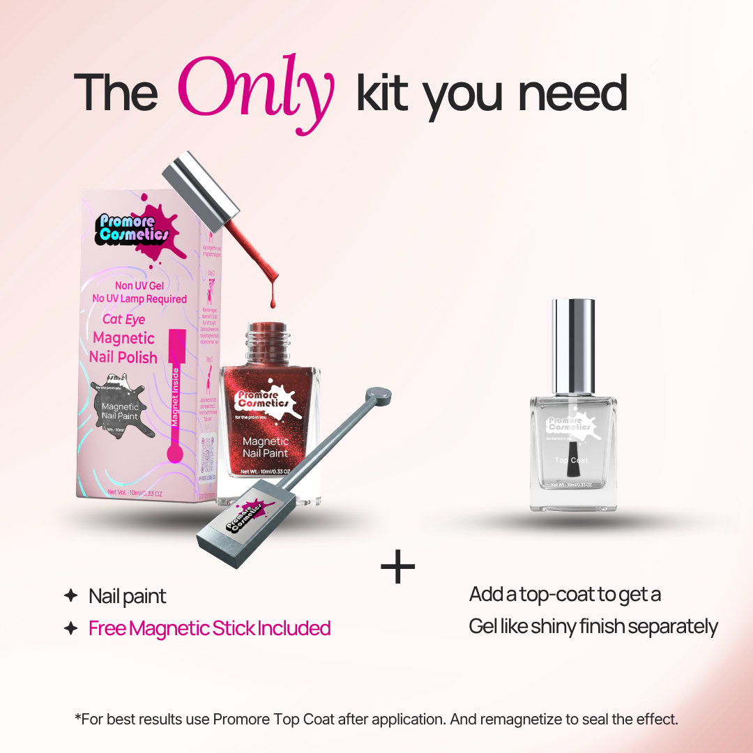 Ruby - Magnetic Nail Paint (Cat-Eye Effect, Non-UV, Quick-Dry)