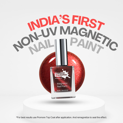 Ruby, The Promore Silk Touch -  Magnetic Nail Paint (Cat-Eye Effect, Non-UV, Quick-Dry)