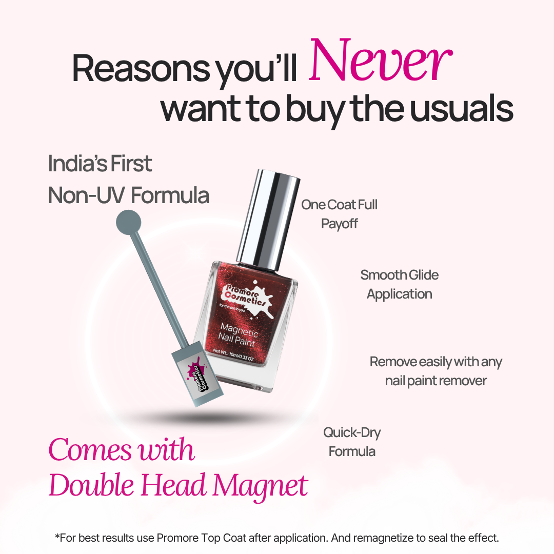Ruby - Magnetic Nail Paint (Cat-Eye Effect, Non-UV, Quick-Dry)