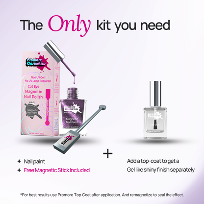 Saver Combo - Mercury, Lagoon, Lilac + Top coat (Cat-Eye Effect, Non-UV, Quick-Dry)