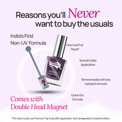 Saver Combo - Mercury, Lagoon, Lilac + Top coat (Cat-Eye Effect, Non-UV, Quick-Dry)