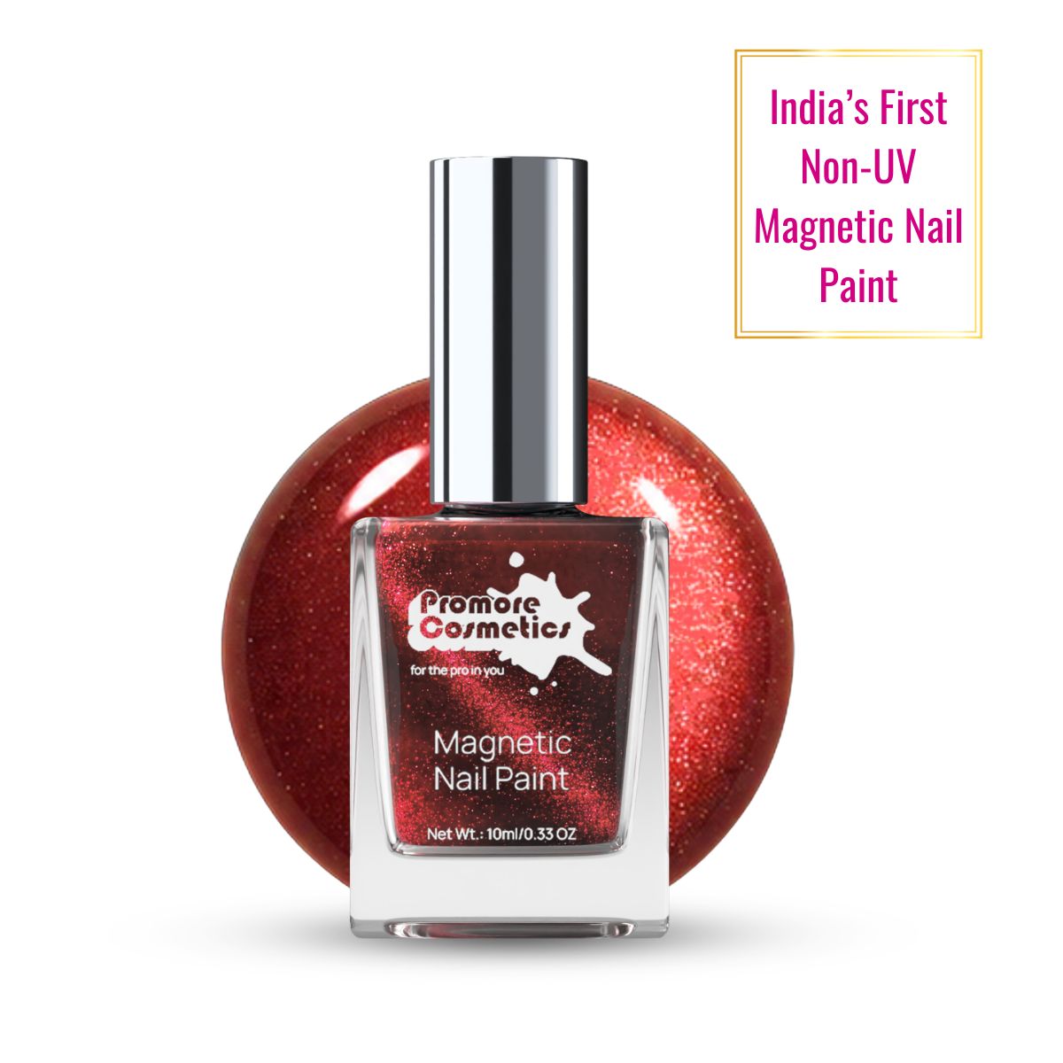 Promore Cosmetics Magnetic Nail Paint (Cat-Eye Effect, Non-UV, Quick-Dry)